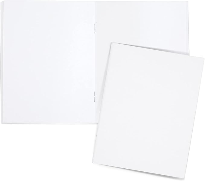 24 Pack Blank Books for Kids To Write Stories - A6 White Notebooks Bulk - Unlined Travel Journals Scrapbooks for Students Sketching (4.3x5.5 in)
