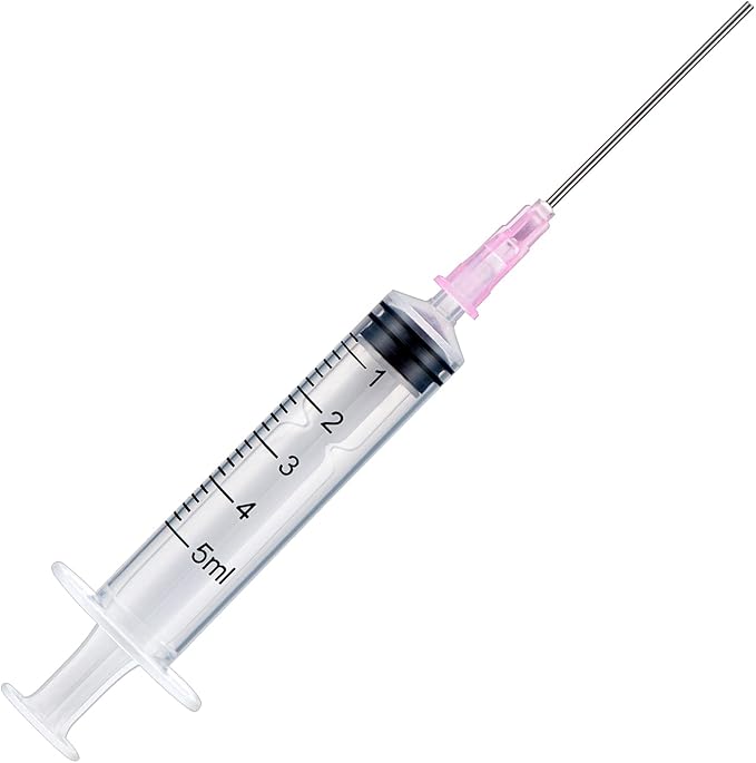 12PCS 5ML/CC Ink Filling Plastic Syringe Set with Bluent Stainless Needle Tip for Fountain Pen, Printer