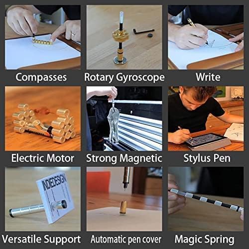 Magnetic Fidget Pen, Magnet Fidgi Pen, Jiki Crush Metric Pen Crinkle, Crushmetric Switch Strato Pens, Multifunctional Deformable Magnet Writing Toy Pen, Best Gift for Friends (Black)