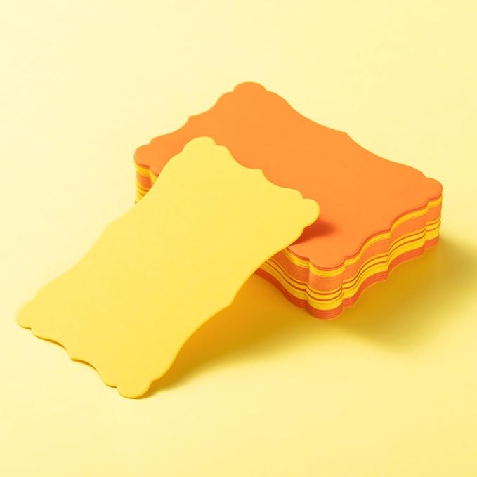 120 Pieces Small Mini Business Cards Vintage Assorted Colors Blank Note Gift for Business Cards, Gift (5 Yellow)