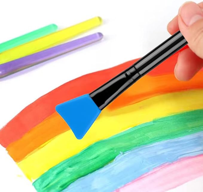 16 Pcs Silicone Magic Brushes,Reusable Silicone Epoxy Resin Applicator Sticks for DIY Painting Mixing & Spreading to Glitter Tumblers, Acrylic Cups, Mug