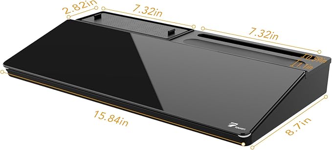 TOWON Black Whiteboard for Desk with Artificial Potted Plant & Nano Incense Stone Aromatic, Desktop Dry Erase Notepad with Storage, Desk Accessories Tray with Organizer for Home Office