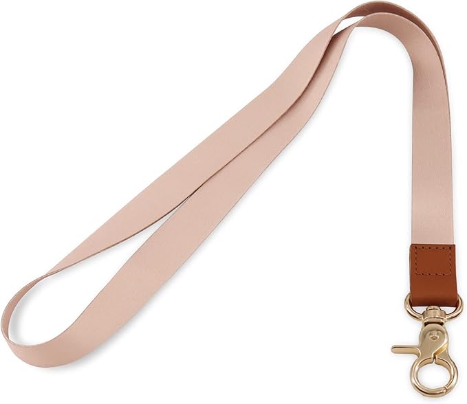 Lanyard, Long Neck Lanyard Key Lanyard, Id Badge Lanyard for Women and Men, Cute Cool Lanyard Strap for Car Keys, Card Holder, Whistle, Keychain, Wallet(Khaki)