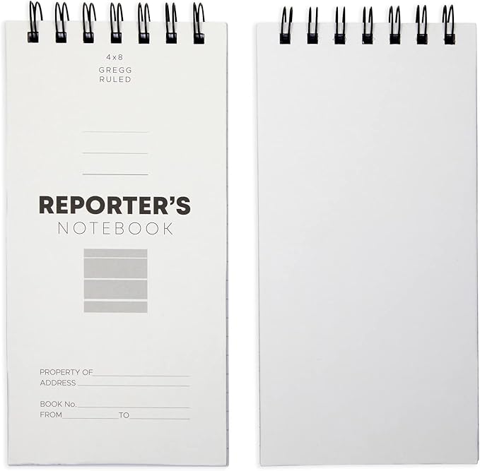 12 Pack Reporters Notebook, Spiral Note Pad for Journalist, Detective (70 Sheets/140 Pages Per Book, 4x8 In)