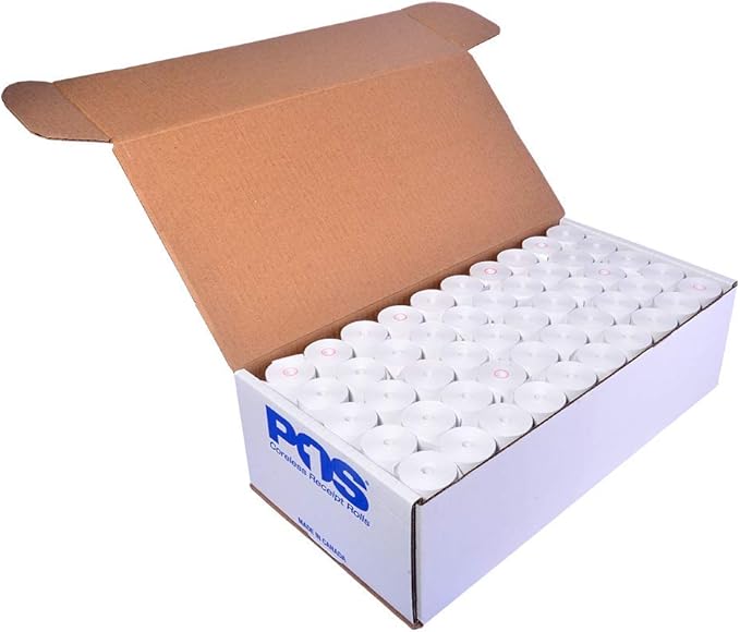 2 1/4 x 50 feet x 100 rolls CORELESS BPA Free Thermal Paper Rolls for Handheld Thermal Receipt Paper Printers. 30mm diameter