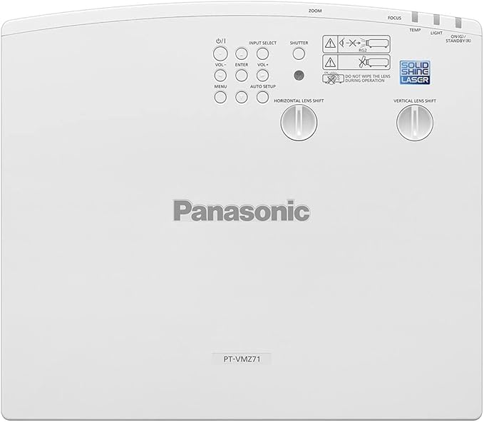 Panasonic PT-VMZ71 WUXGA LCD Laser Projector, 7000 Lumens, White
