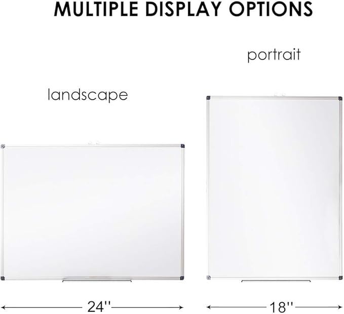 XIWODE Magnetic Dry Erase Board,Whiteboard for Wall,18 x 24 inches, Whiteboard Marker Board Writing Board,Silver Aluminum Frame, Durable,Whiteboard for Home School & Office