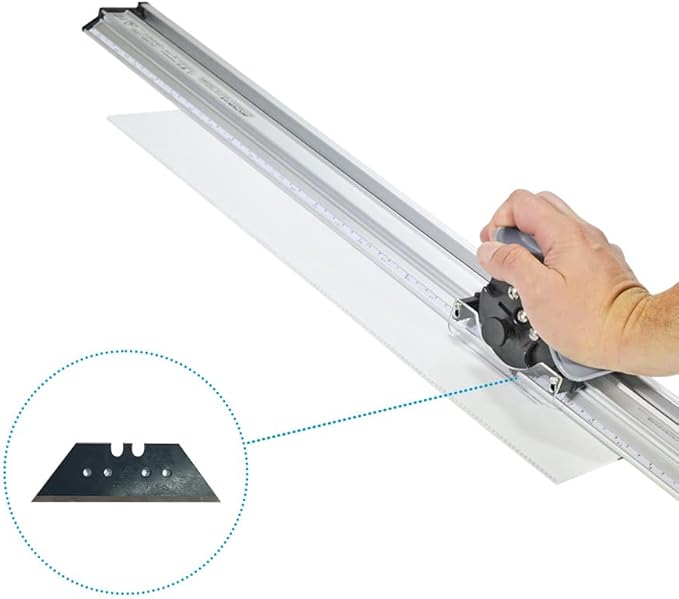 Manual Table Top Heavy Duty Paper Trimmer - 63" (1600mm) - Aluminum Grade Board Cutter with Standard Ruler Marks - Easy Storage and Lightweight Paper Panel Cutters for Ads Board Decor