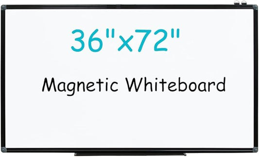 XIWODE Large Magnetic Dry Erase Board,Whiteboard for Wall, 36 x 72 inches, Whiteboard Marker Board Writing Board,Black Aluminum Frame, Durable,Whiteboard for Home School & Office