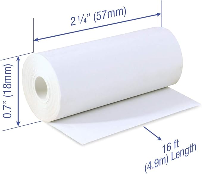 2 1/4 x 16 feet x 200 rolls CORELESS BPA Free Thermal Paper Rolls for Poynt and Pidion Thermal Receipt Printers. 18mm diameter