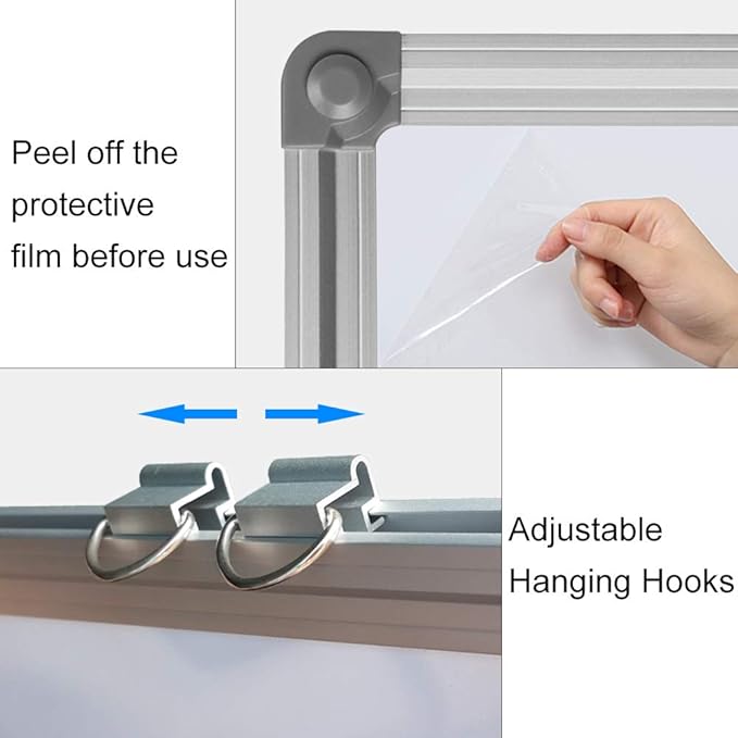 XIWODE Magnetic Dry Erase Board,Whiteboard for Wall,18 x 24 inches, Whiteboard Marker Board Writing Board,Silver Aluminum Frame, Durable,Whiteboard for Home School & Office