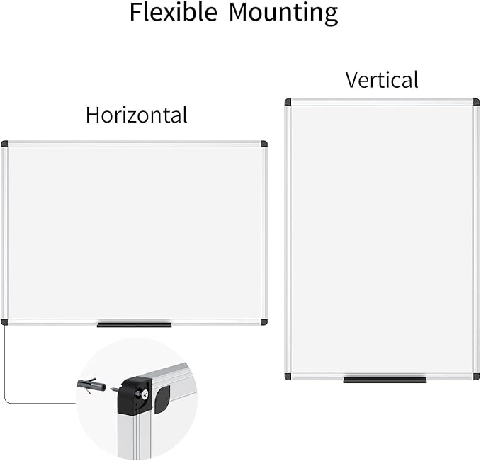 VIZ-PRO Magnetic Dry Erase Board, 24 X 18 Inches,3 Pack, Silver Aluminium Frame