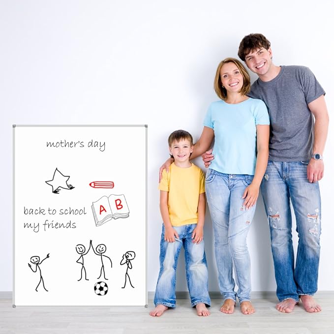 Lockways 48 x 36 Inch White Board 2 Pack | Dry Erase Board Magnetic Whiteboard for Office School and Home