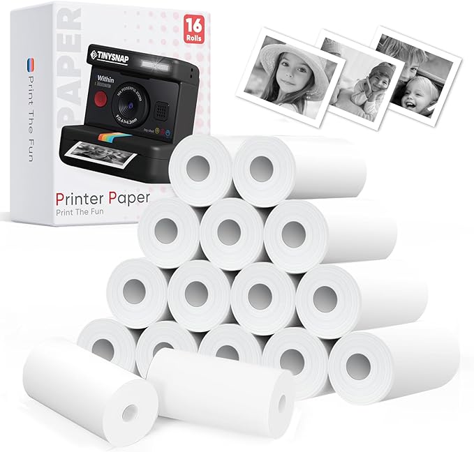 16 Rolls Instant Print Camera for Kids Refill Print Paper,HD Printing Thermal Print Paper Set Portable Refill Print Paper