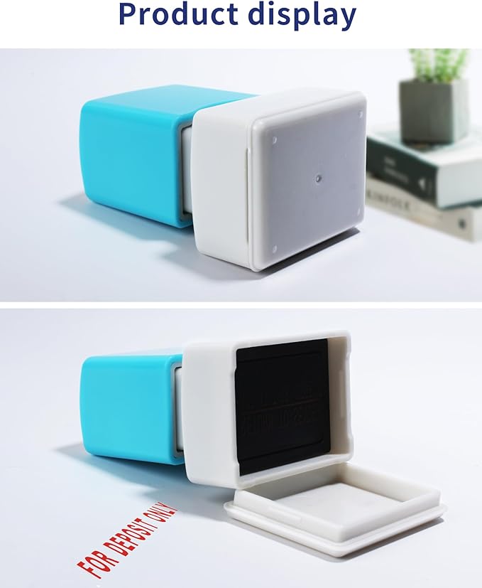 WAFJAMF for Deposit Only Stamp–Self-Inking Rubber Office Stamp Red Ink Message Stamp-Medium