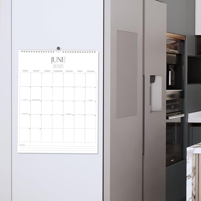 2025-2026 Wall Calendar Sleek Calendar 2025-2026 Runs from January 2025 to June 2026, Big 18 Months Spiral Hanging Wall Calendar for Home/Office w/Premium Paper and Large Blank Space