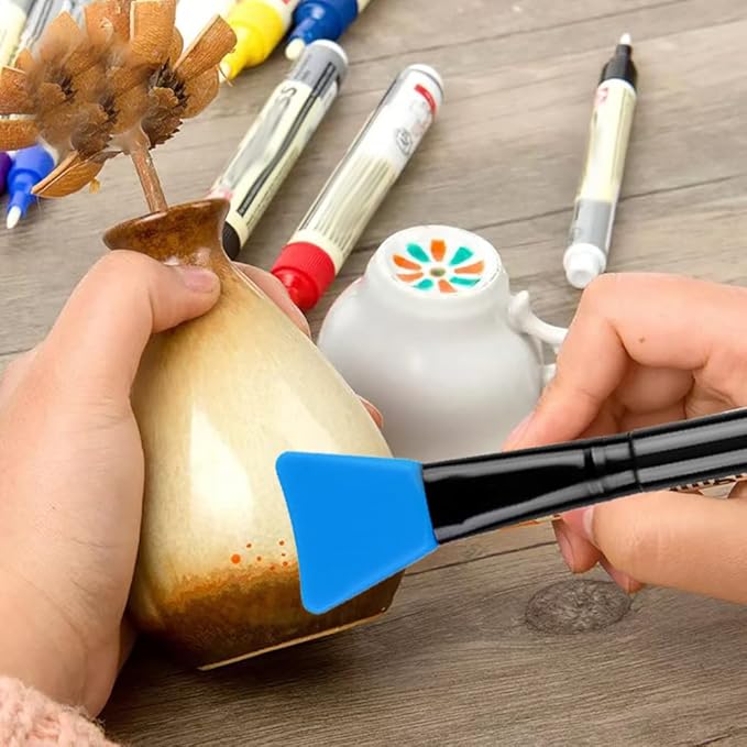 16 Pcs Silicone Magic Brushes,Reusable Silicone Epoxy Resin Applicator Sticks for DIY Painting Mixing & Spreading to Glitter Tumblers, Acrylic Cups, Mug