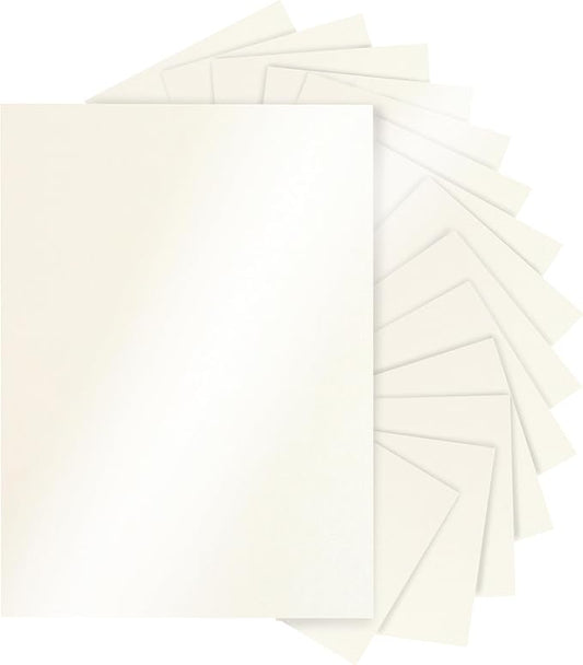 120 Sheets Beige Shimmer Cardstock 8.5 x 11 Off White Paper, 250gsm/92lb Premium Glossy Paper Card Stock for DIY Cards Making, Wedding Invitations, Anniversaries, Business Cards, Menus