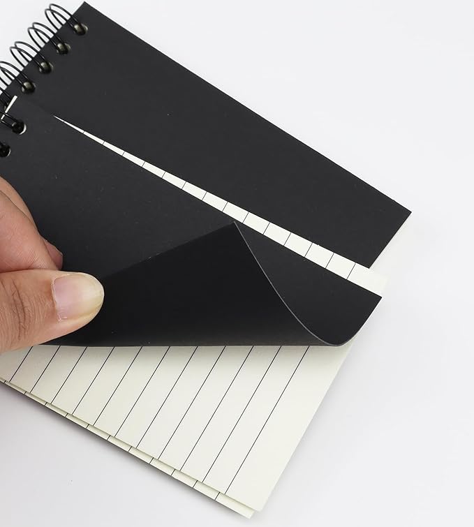 12 Pack Pocket Notebooks, 3x5 Small Notepads, Mini Spiral Notebooks, 60 Sheets/120 Pages,Lined College Ruled Paper, Memo Pads for Home, Office, School or Travel (Black)