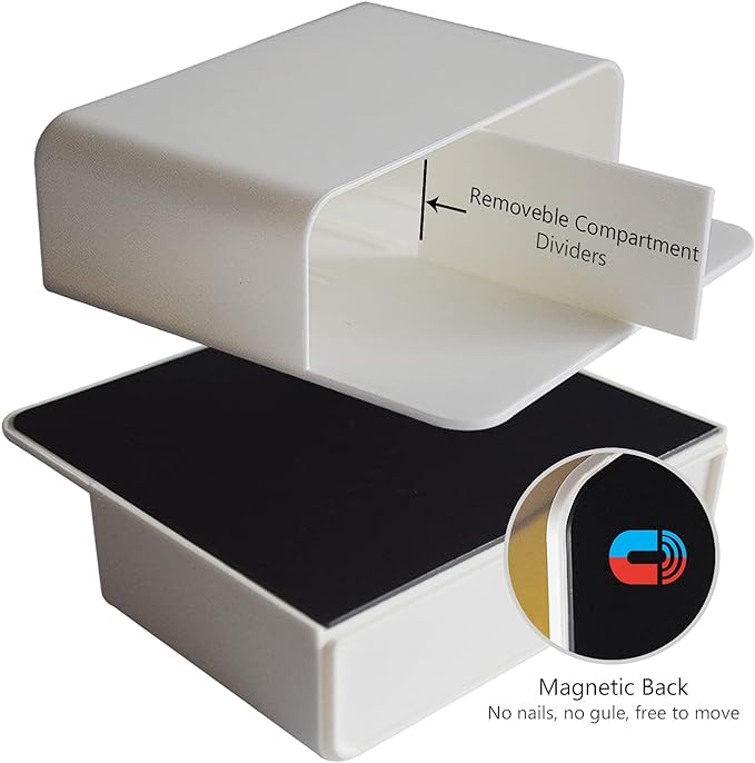 Magnetic Dry Erase Marker Holder, Magnetic Pen Marker Holder for Whiteboard, Fridge, Locker Accessories, School, Office, Home, Magnet Pen Cup,1 Pack, White