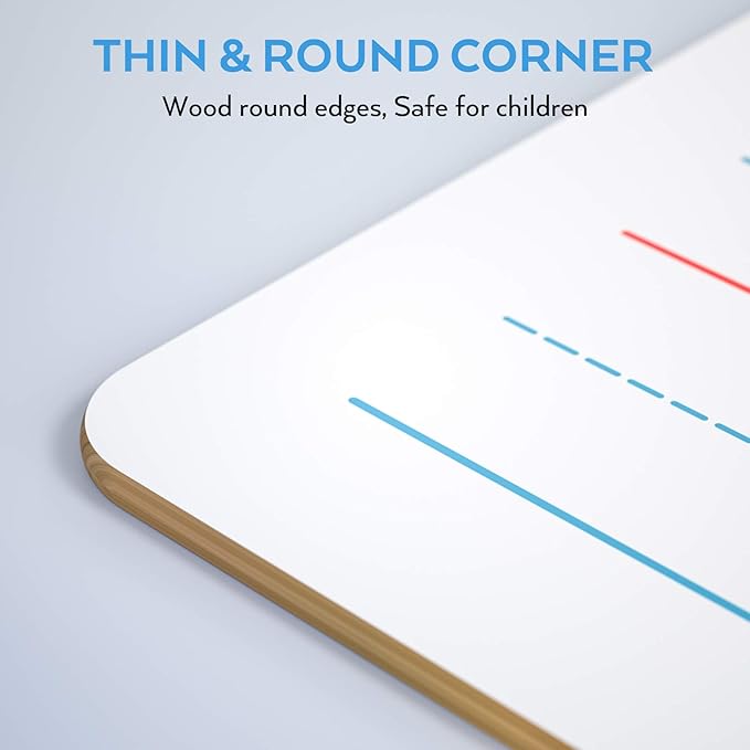 Nicpro Dry Erase Lap Board 12 x 16 inches 2 Pack Ruled Kid Double Sided Blank & Lined Small Lapboard with 8 Pens, 2 Eraser, Learning Mini Whiteboard Portable for Student and Classroom Use