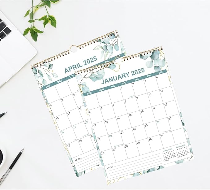 2025 Calendar - Calendar 2025-2026 from January 2025 - June 2026, 18 Months Calendar with Thick Paper, 12" x 14.5", Vertical Calendar, Leaf