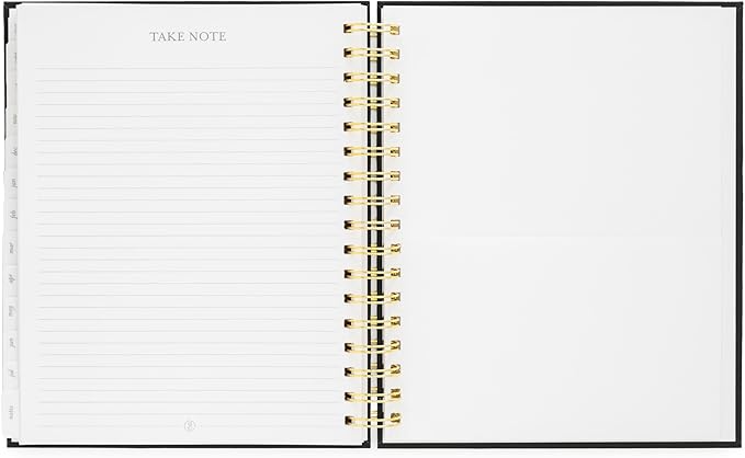2024-2025 Sugar Paper Academic Signature Spiral Planner, Black, Monthly and Weekly Planning
