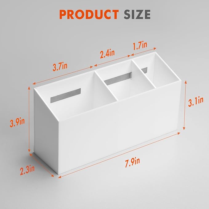 Magnetic Dry Erase Marker Holder, Acrylic Magnet Pen Holder for Whiteboard, Refrigerator, Magnetic Fridge Organizer for Office, Classroom, Whiteboard Maker Holder, Locker Organizer(White)