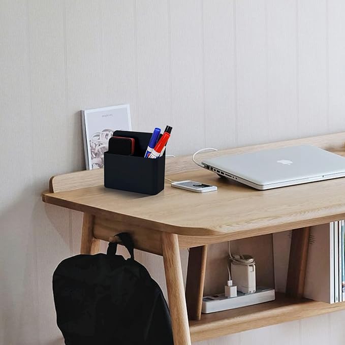 Magnetic Dry Erase Marker Holder, 2 Pack Magnetic Pen Holder for Fridge, Magnetic Marker Holder, Whiteboard Marker Holder for Locker Accessories, School, Office, Home, Magnetic Cup, Black