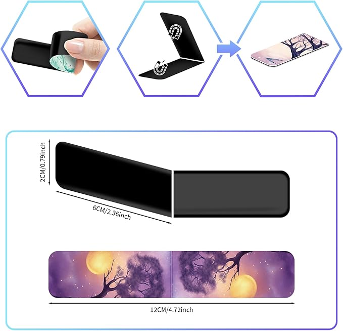 48 Pieces Magnetic Bookmarks Magnet Page Markers - Book Marks for Reading Women & Men with Storage Boxes - Cute Magnet Bookmark Clips for Reading Pleasure(Sky)