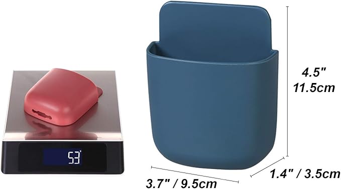 3 Pcs Remote Control Holder, Wall Mount Pen Holder Hole-Free Self Adhesive Phone Charging Organizer Pencil Storage Containers for Home Office School Supply Orgaizer (Gray