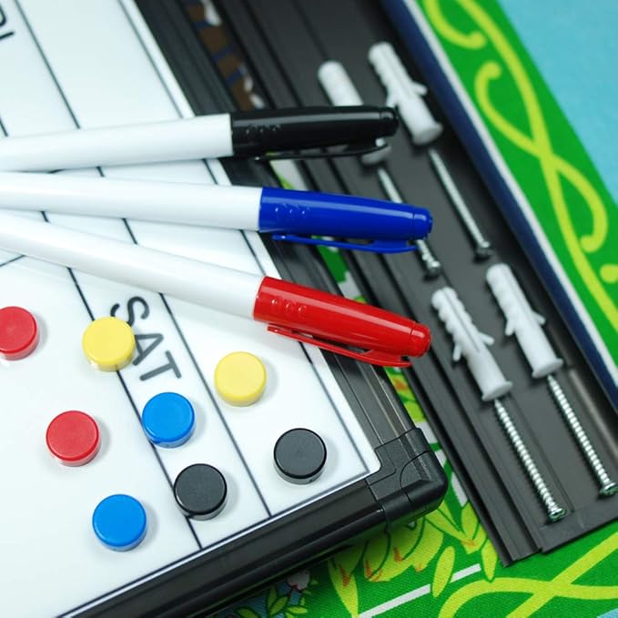 Lockways Dry Erase Calendar Whiteboard, Magnetic White Board Calendar Monthly 48 X 36 Inch, Ultra-Slim Black Aluminium Frame