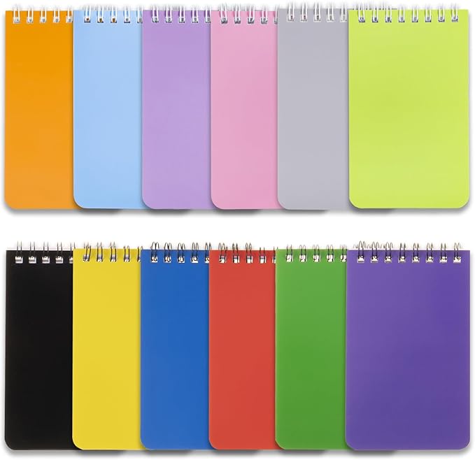 12 pcs Pocket Notebook Small Notepad Pocket Notepad Small Spiral Notebooks 3X5Inches (12pac)