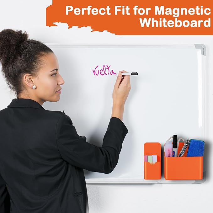 Magnetic Pen Holder,2 Pack Magnetic Dry Erase Marker Holder with Generous Compartments,Strong Magnet Storage Marker Pen Pencil Organizer for Refrigerator,Whiteboard,Locker Accessories