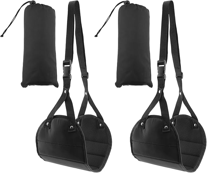 2pcs Airplane Foot Hammock Airplane Foot Rest with Adjustable Height Desk Foot Hammock Travel Foot Rest Foot Sling for Airplane Travel Comfy Foot Hanger Airplane, Black