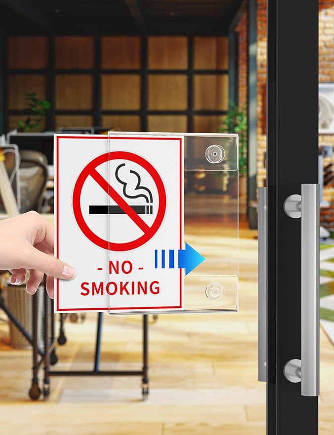 NIUBEE Acrylic Window Sign Holder with Suction Cup 8.5 X 11, Clear Acrylic Frames Glass Door Wall Mount Advertising Signage Sign Holder for Mall, Office, Home, Store, Restaurant(12 PACK)