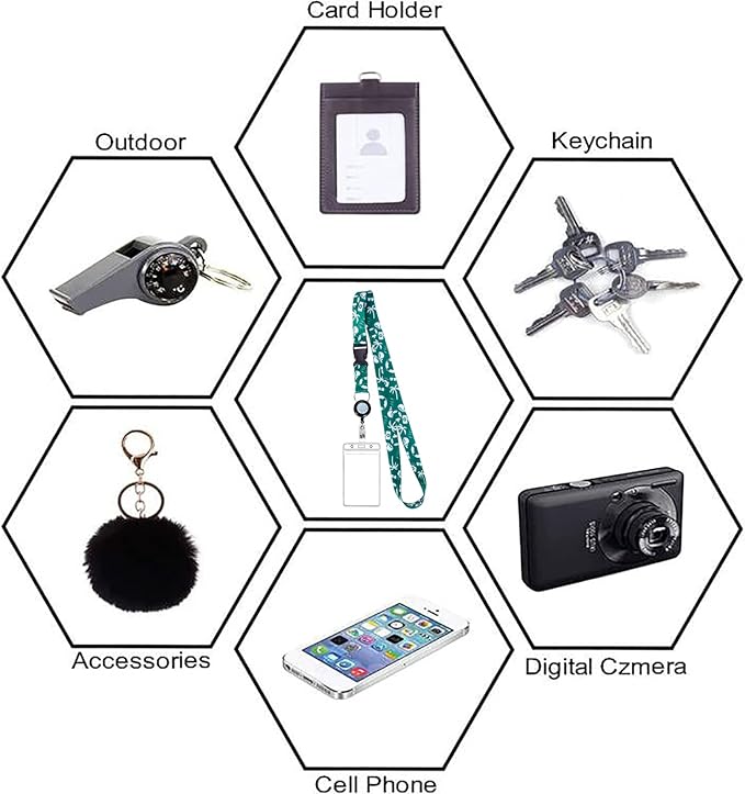 Retractable Lanyards, 6 Pack Waterproof Lanyard with ID Badge Reel Holder & Detachable Buckle for Ships Key Cards, Cruise Essentials & Must Have Accessories (6 Colors)