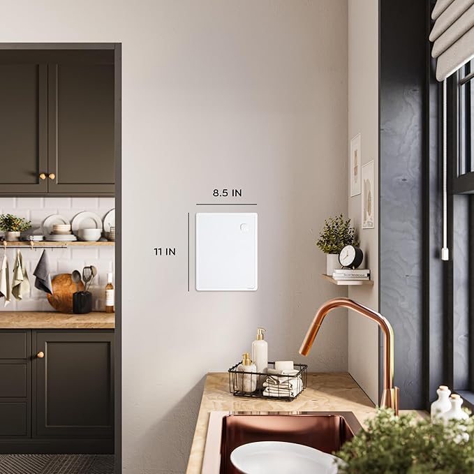 U Brands Contempo Magnetic Dry Erase Board, 8.5"x11", White Modern Frame, Includes Magnet and Marker