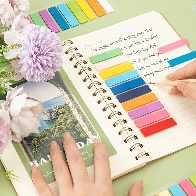 3600Pcs Multi-Colored Writeable and Repositionable Book Flags Strip - Annotating Tabs, Book Markers, Sticky Tabs, Morandi Page Markers