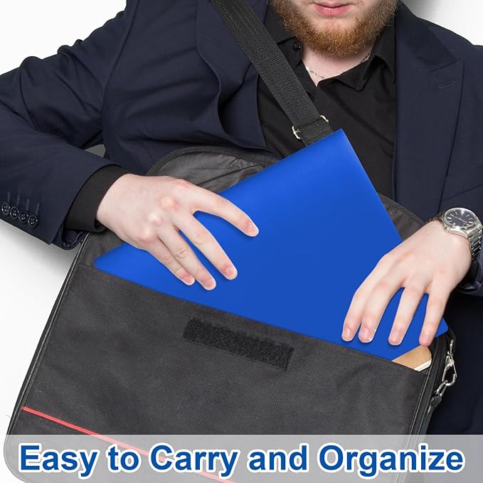 12-Pack Plastic Folders with Pockets,2-Pocket Poly Folders Holds 8-1/2" x 11" Paper for School/Office/Home, Blue