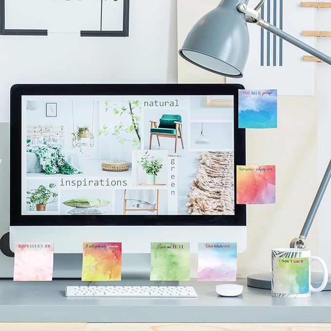 12 Pieces Snarky Office Sticky Notes Funny Note Pads Work Sucks Complaining Quotes Vibrant Negative Passive Office Notepads Adhesive Memo Pad for Colleague Supplies, 3 x 3 Inch(Lovely Style)