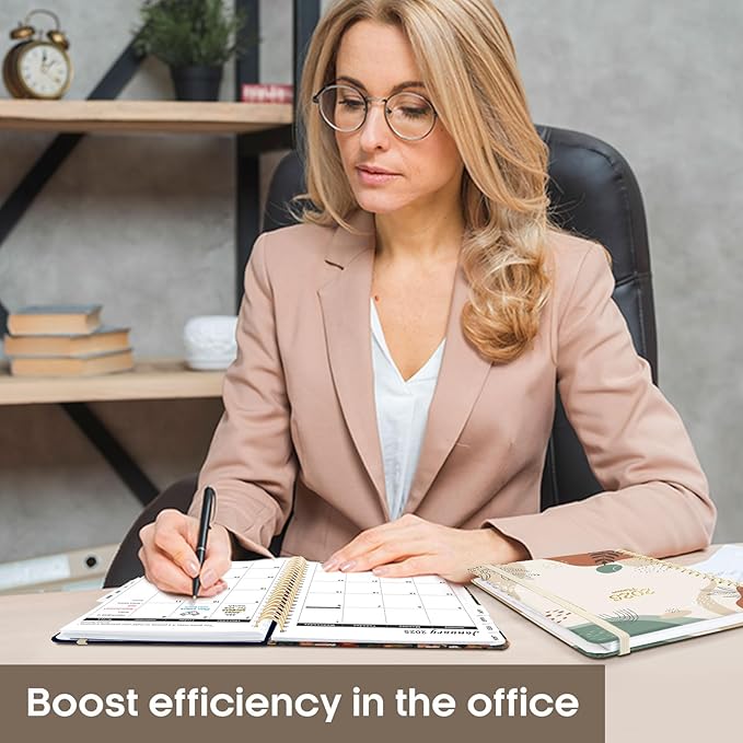 2025 Planner, Weekly and Monthly Planner, 12 Month (Jan 2025 - Dec 2025), Hardcover 2025 Calendar Planner Book with Monthly Tabs, Inner Pocket, Spiral Bound, Perfect for Office Home School Supplies - A5 (6.3" x 8.5"), Petals