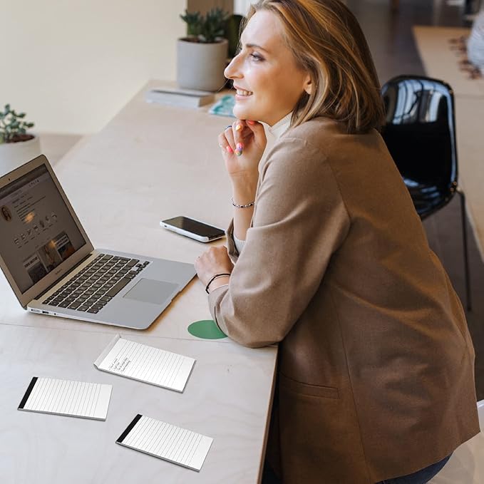 12 Pack Note Pads Refills 4 x 6 Inch Memo Pads Writing Pads, White Small Notepads Scratch Pads Mini Notepad with 30 Sheets Lined Paper in Each Pad