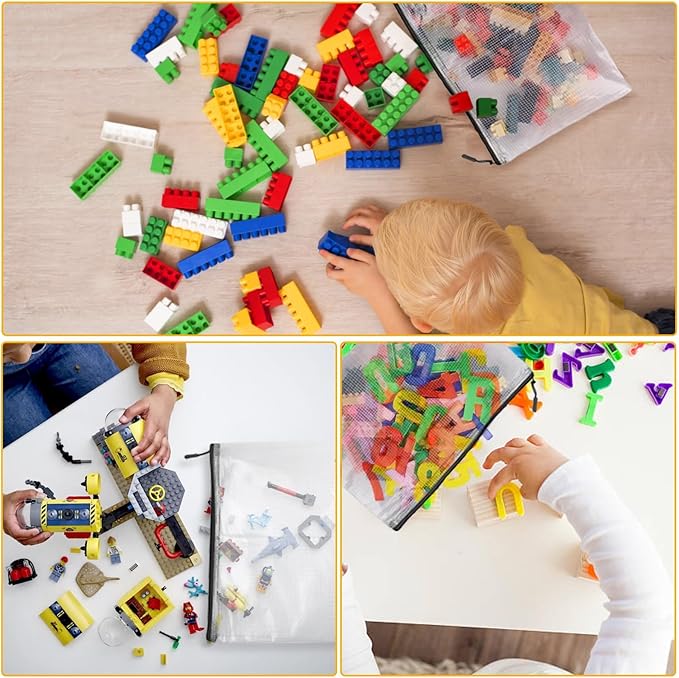 20pcs Mesh Zipper Pouch, A3 17x12 Inches Large Reusable Zipper Pouches for Organizing Classroom and Storage, Extra Large Zipper Bags, Board Game Storage, Puzzle Bags