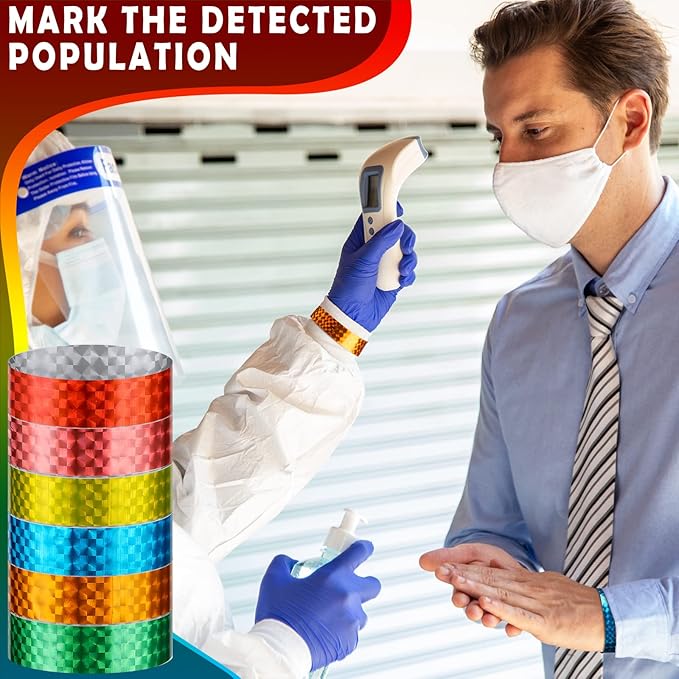 Epakh 600 Pcs Paper Wristbands Neon Wrist Bands Waterproof Handbands for Events Lightweight Concert Wristbands Neon Colored Adhesive Wrist Band for Party