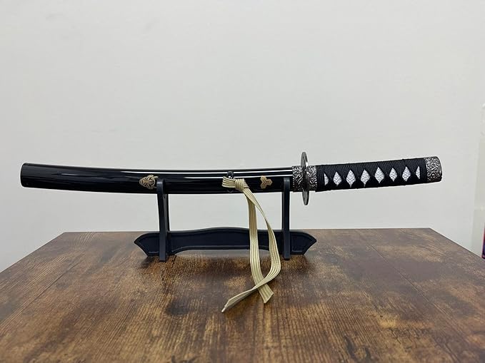 17 inch Stainless Steel Bride's Mini Katana Kill Bill Sword Mini Dagger Letter Opener Table Decor w/Free Display Stand