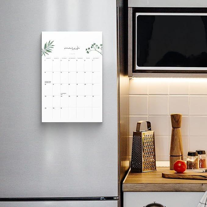 Magnetic Calendar for Refrigerator 2025 - Versatile 6x9 2025 Fridge Calendar Runs Until June 2026 - Easy Planning with Aesthetic Fridge Calendar Magnet - Karto - Greenery