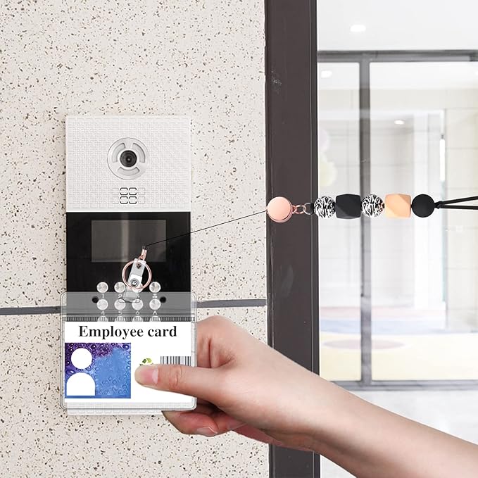 9 in 3 Set Retractable Lanyard for ID Badges, Teacher Lanyard with ID Holder Beaded Lanyards for Women Teacher Appreciation Gifts Stocking Stuffers for Girls