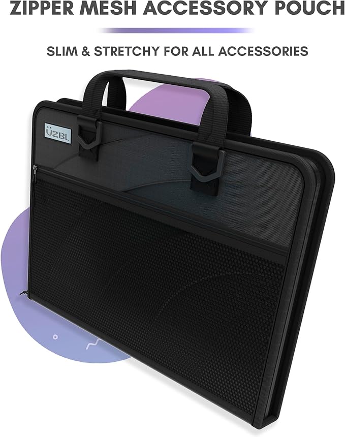 13-14 Inch Protective Always-on Chromebook Hard Case with Accessory Pouch and Adjustable Shoulder Strap