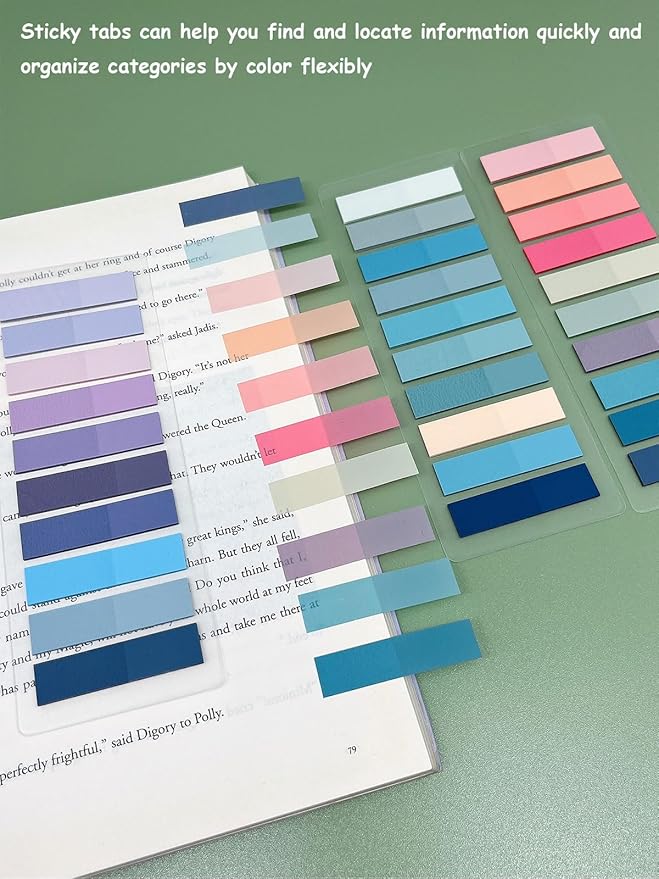 1200pcs Tabs for Annotating Books, Morandi Book Tabs for Binders, Page Markers for Notebooks, Clear Sticky Notes, Multi-Colored Writable and Repositionable Cute Annotation Tabs